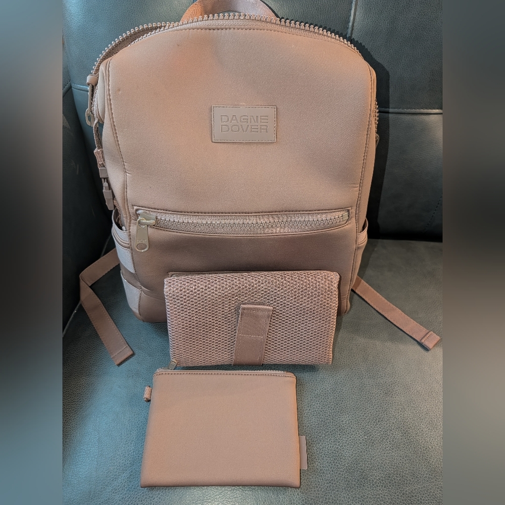 Dagne Dover Brown Backpack with Accessories